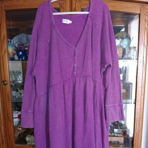 5X (32/34W) Pink Terra & Sky Thermal Dress